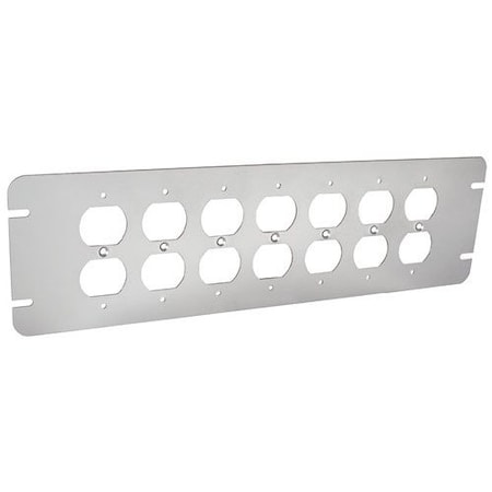 Southwire Box Cover, 7 Gang, Galvanized Steel, Duplex Receptacle Cover Type GBDUP-7